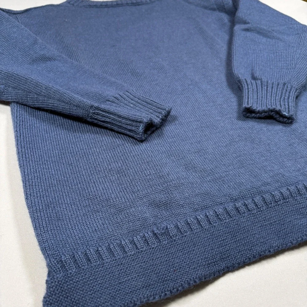 Guernsey Woollens Wool Sweater Unisex M Blue Fisherman British Isles Heritage